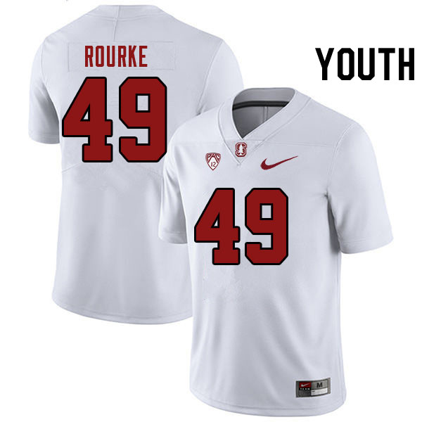 Youth #49 Adam Rourke Stanford Cardinal College Football Jerseys Stitched Sale-White - Click Image to Close